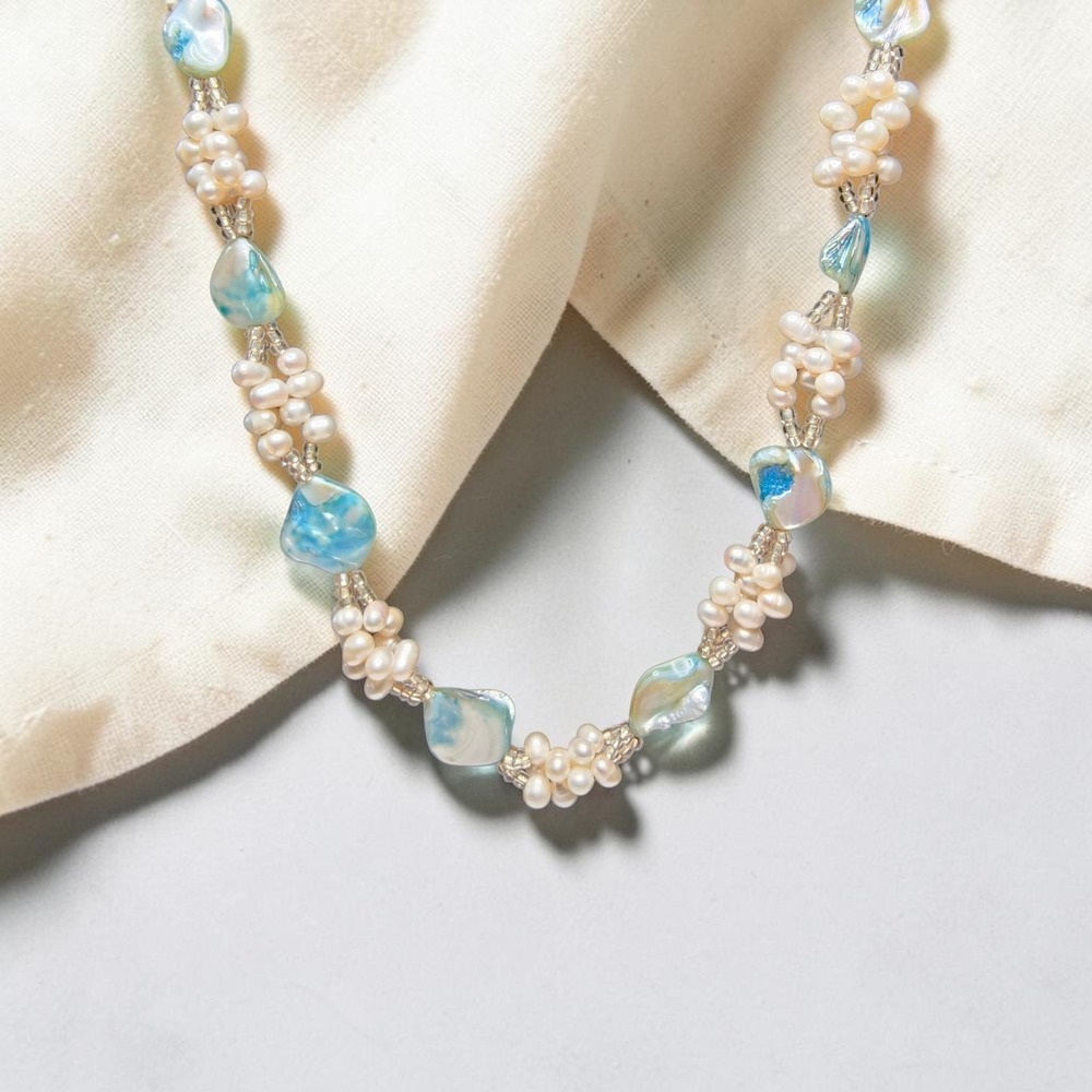 Vintage Freshwater Pearl & Shell Necklace |‎ Artisan Beachy Mermaidcore Coastal